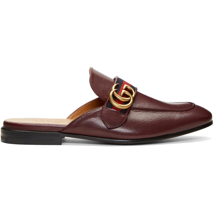 burgundy gucci loafers