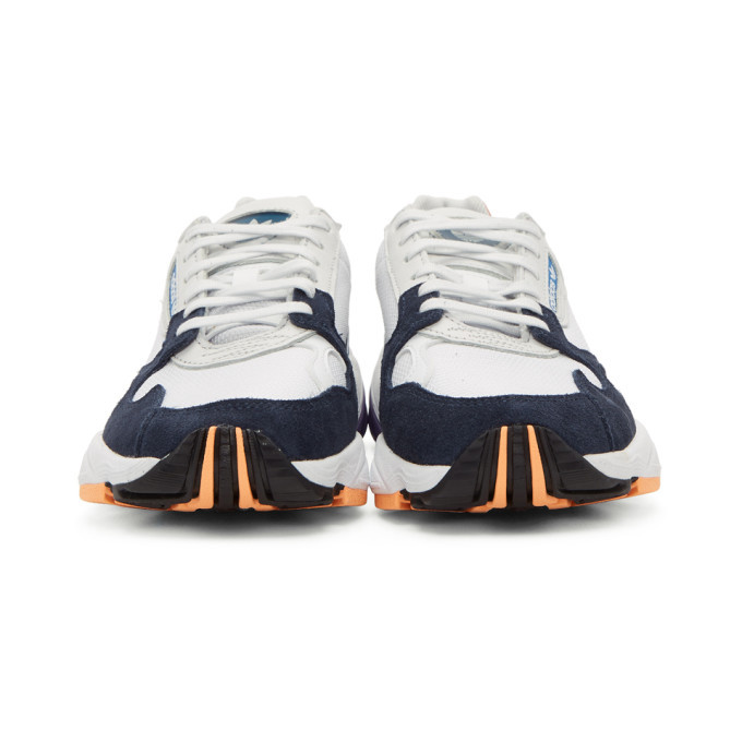 adidas originals white and navy falcon sneakers