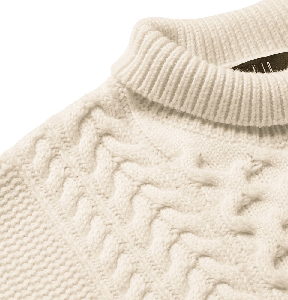 mens cable knit mock neck sweater