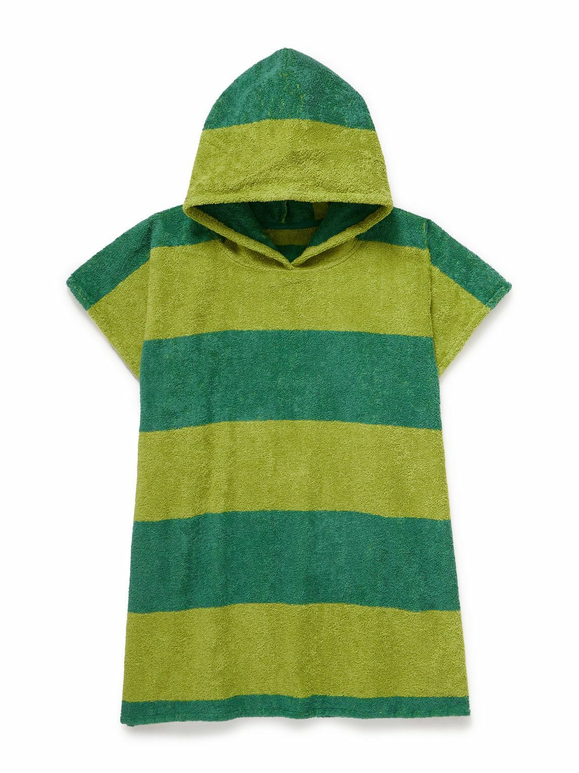 ARKET Kids Jemima Striped CottonTerry Hooded Robe Green