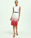 Brooks Brothers Women's Stretch Cotton Belted Poppy Border Sheath Dress | Red