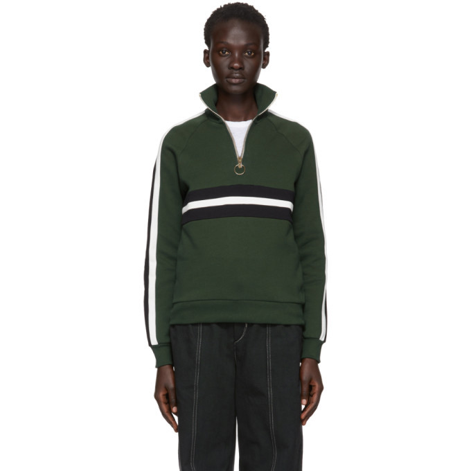 green zip up sweater