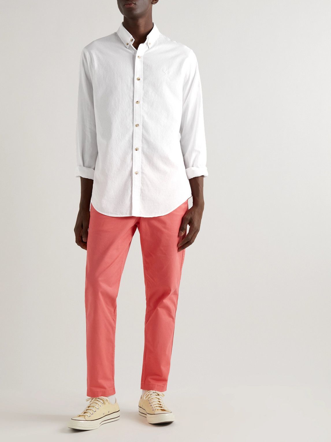 Polo Ralph Lauren - Button-Down Collar Logo-Embroidered Cotton-Piqué Shirt - White