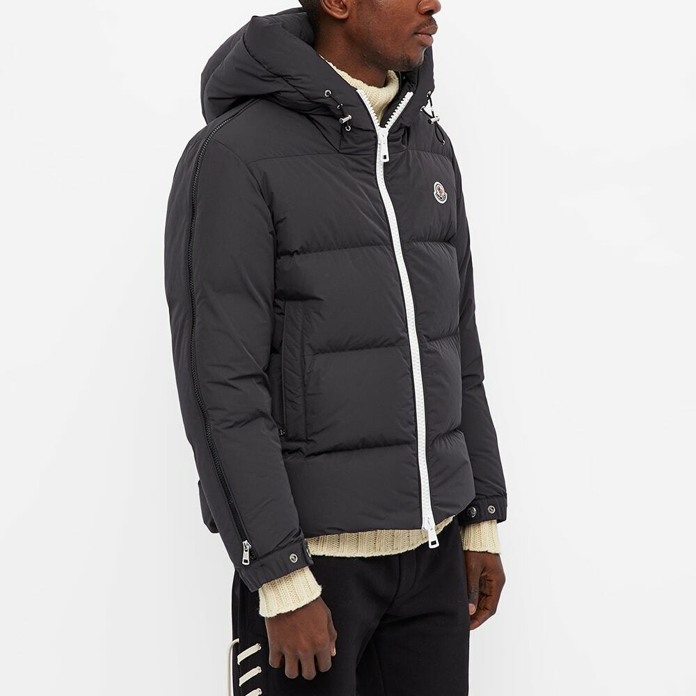 Moncler Men's Idil Striped Sleeve Logo Down Jacket in Black Moncler