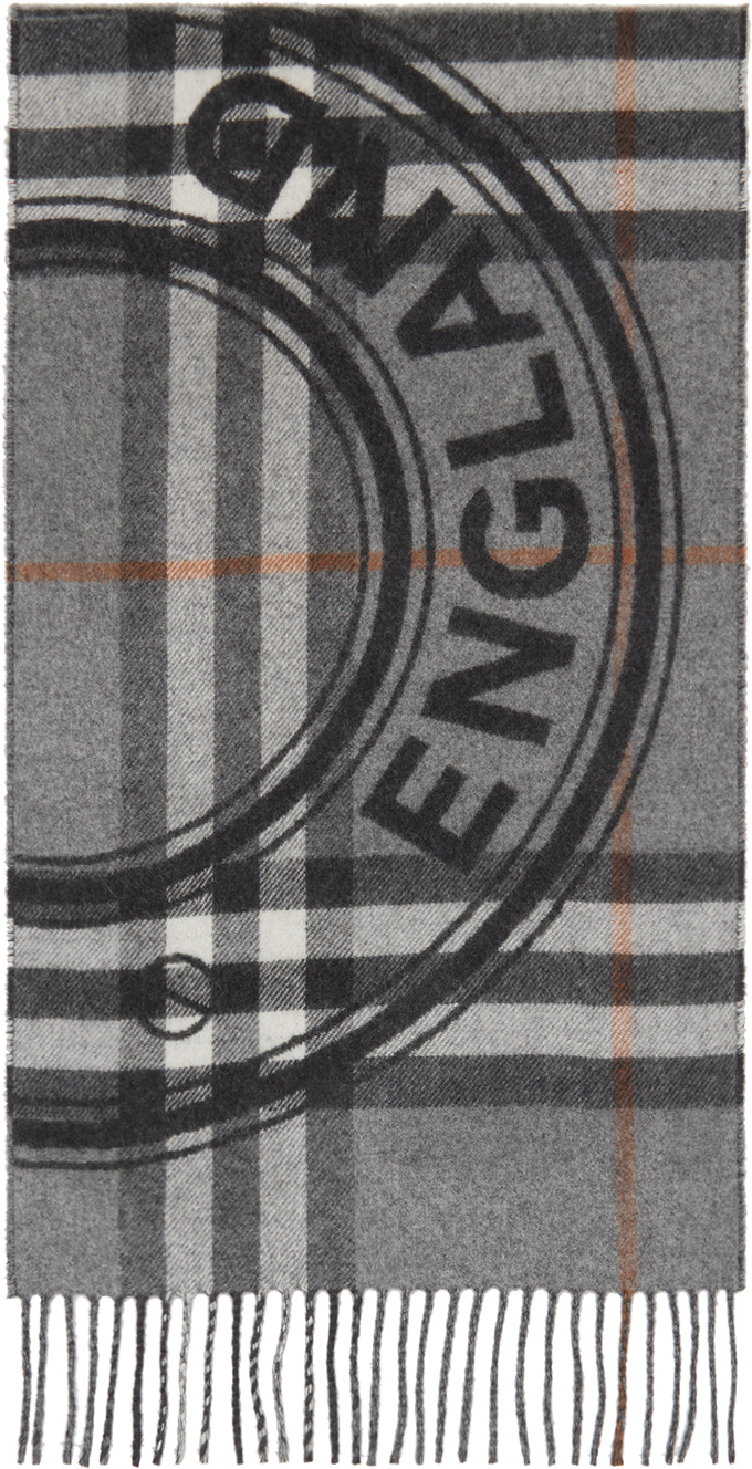 Burberry Gray Montage Scarf Burberry