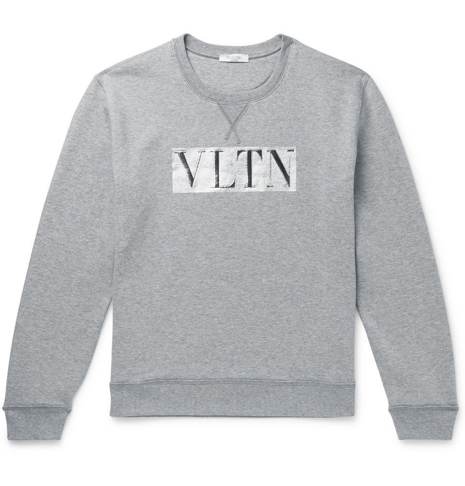 Valentino Metallic Cotton-Blend Jersey Sweatshirt - Men - Gray Valentino