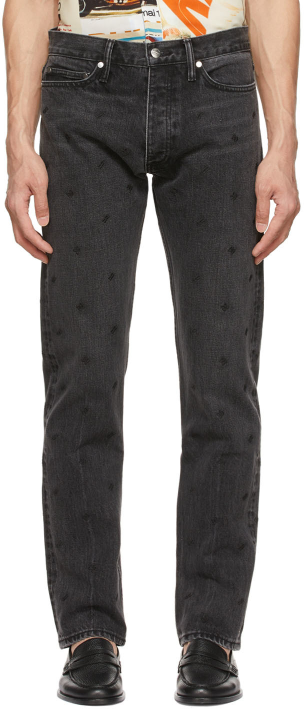Rhude Black Embroidered Jeans Rhude
