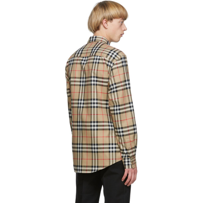 Burberry Beige Flannel Vintage Check Shirt Burberry