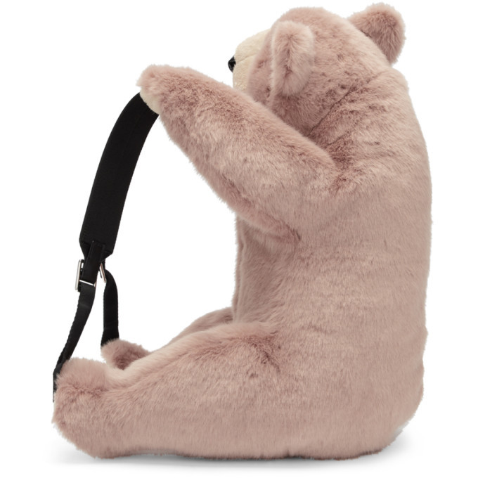 Dolce and Gabbana Pink Eco Fur Teddy Bear Backpack Dolce & Gabbana