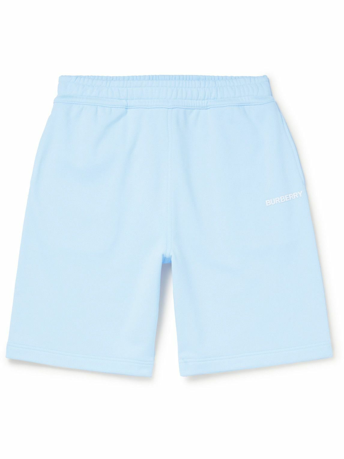 Photo: Burberry - Straight-Leg Logo-Print Cotton-Jersey Shorts - Blue