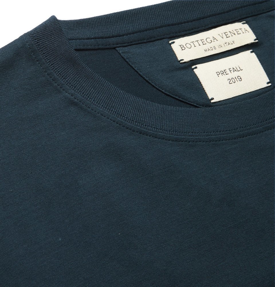 Bottega Veneta - Cotton-Jersey T-Shirt - Blue Bottega Veneta