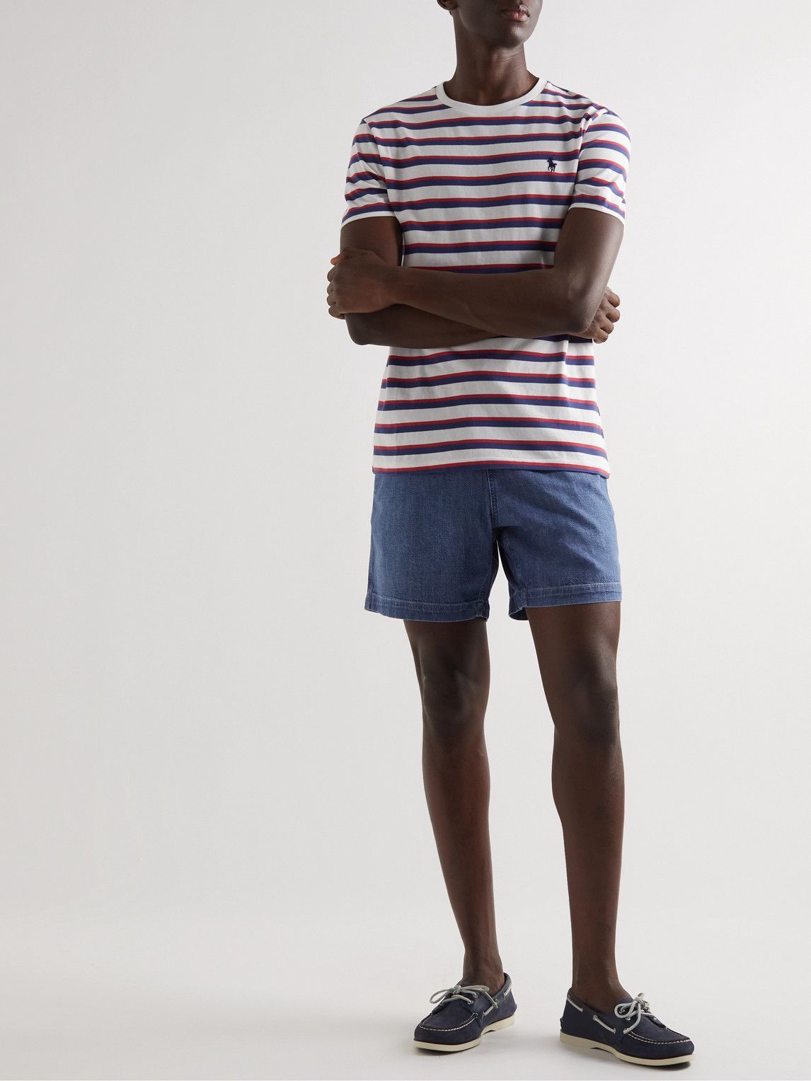 Polo Ralph Lauren - Straight-Leg Logo-Embroidered Denim Drawstring Shorts - Blue