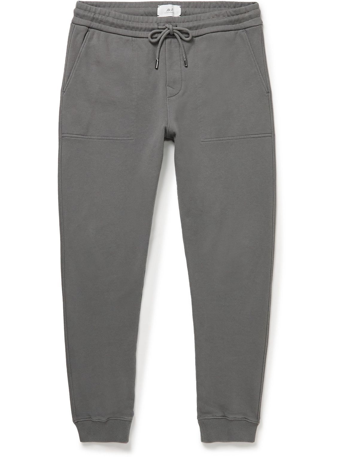 Mr P. SlimFit Tapered Organic CottonJersey Sweatpants Gray Mr P.