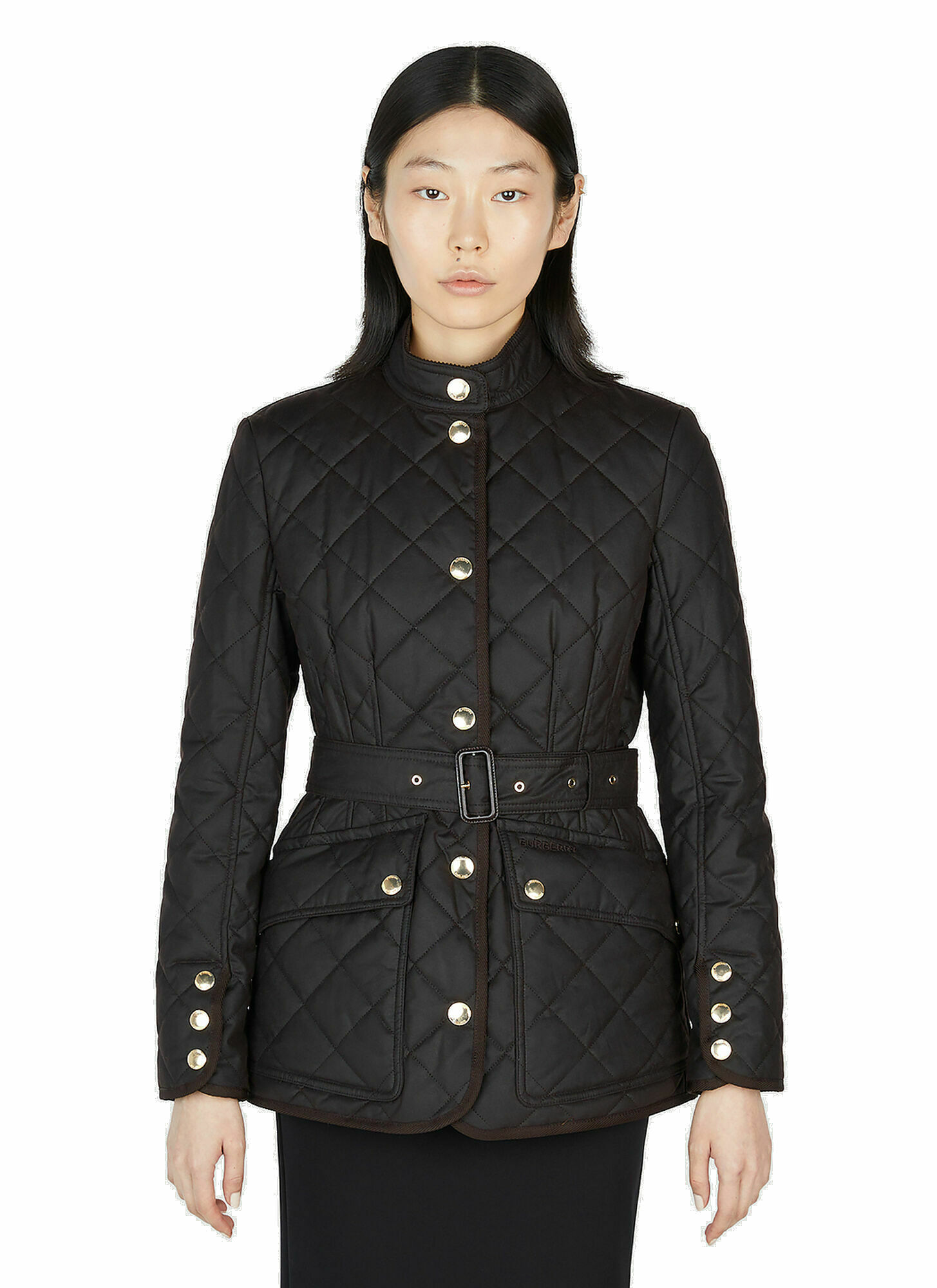 Burberry - Belted Quilted Jacket in Black Burberry