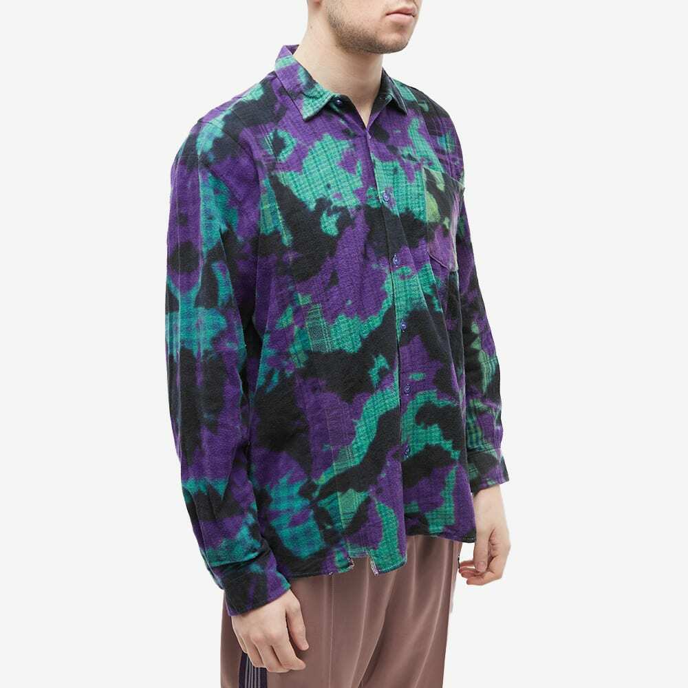 Needles Men's 7 Cuts Tie Dyed Flannel Shirt in Multi Needles
