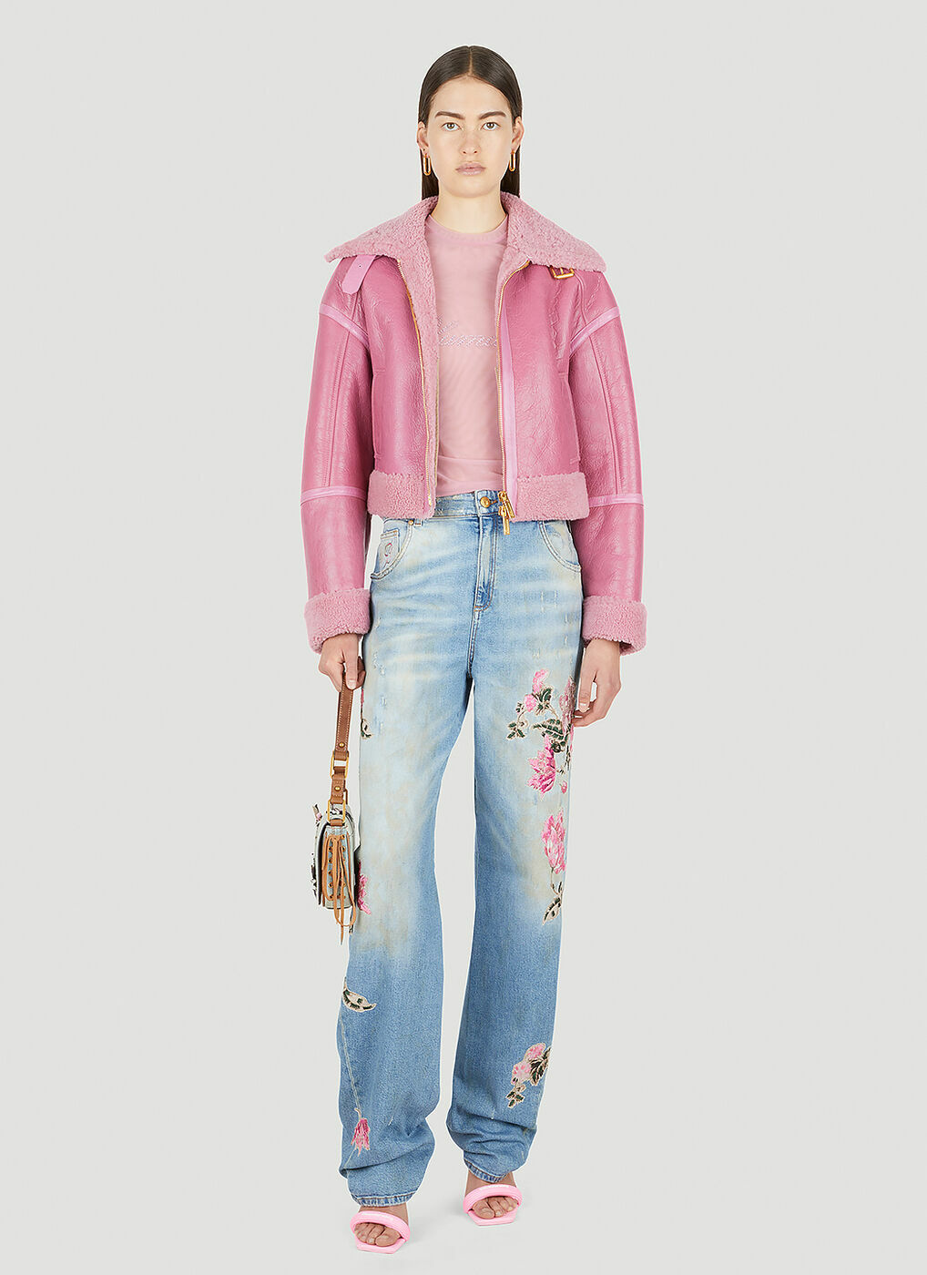 Boyfriend Embroidered Jeans in Blue Blumarine