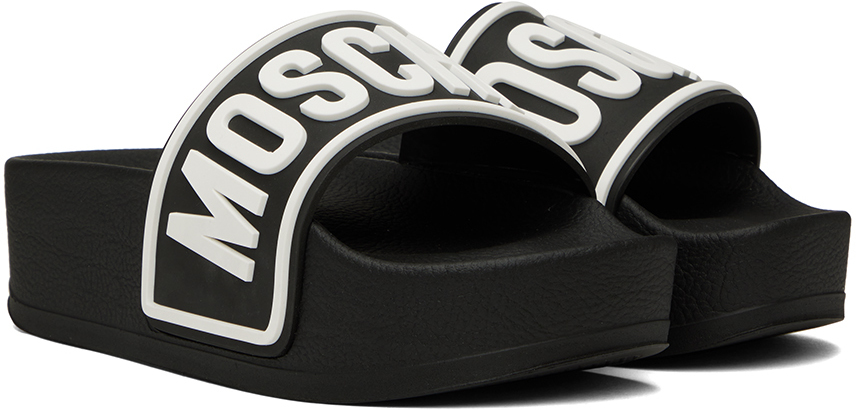 moschino slides black