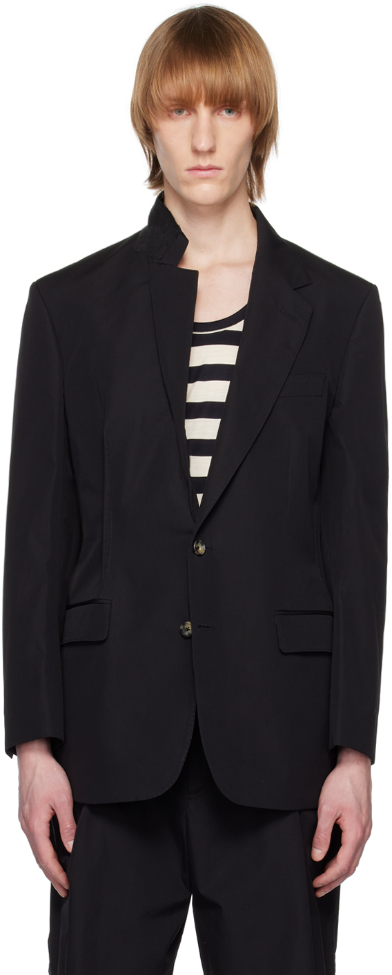 Marina Yee Black Asymmetrical Darts Blazer