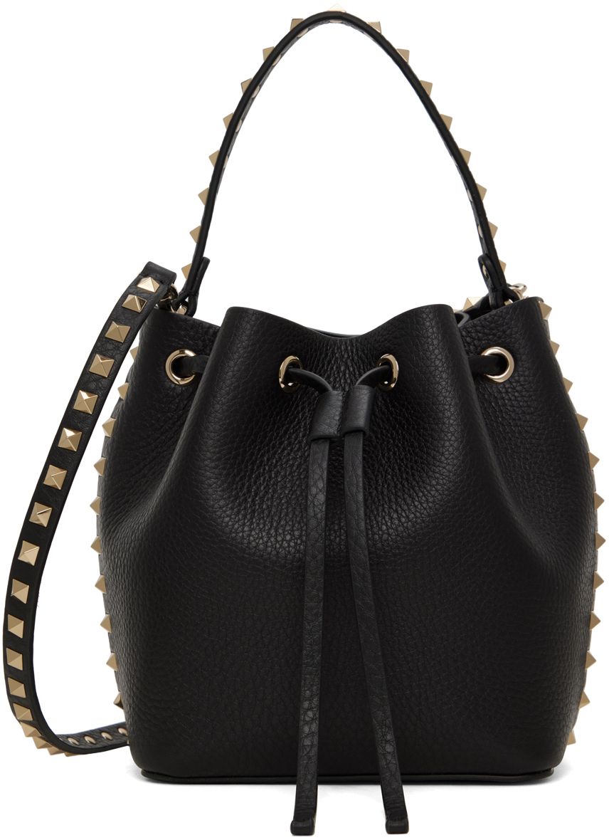 Valentino Garavani Black Rockstud Bucket Bag Valentino Garavani
