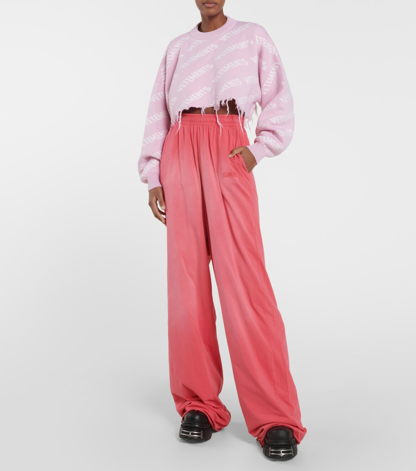 Vetements - Embroidered mid-rise straight cotton track pants Vetements