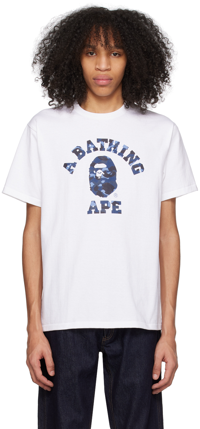 BAPE White Camo College T-Shirt A Bathing Ape