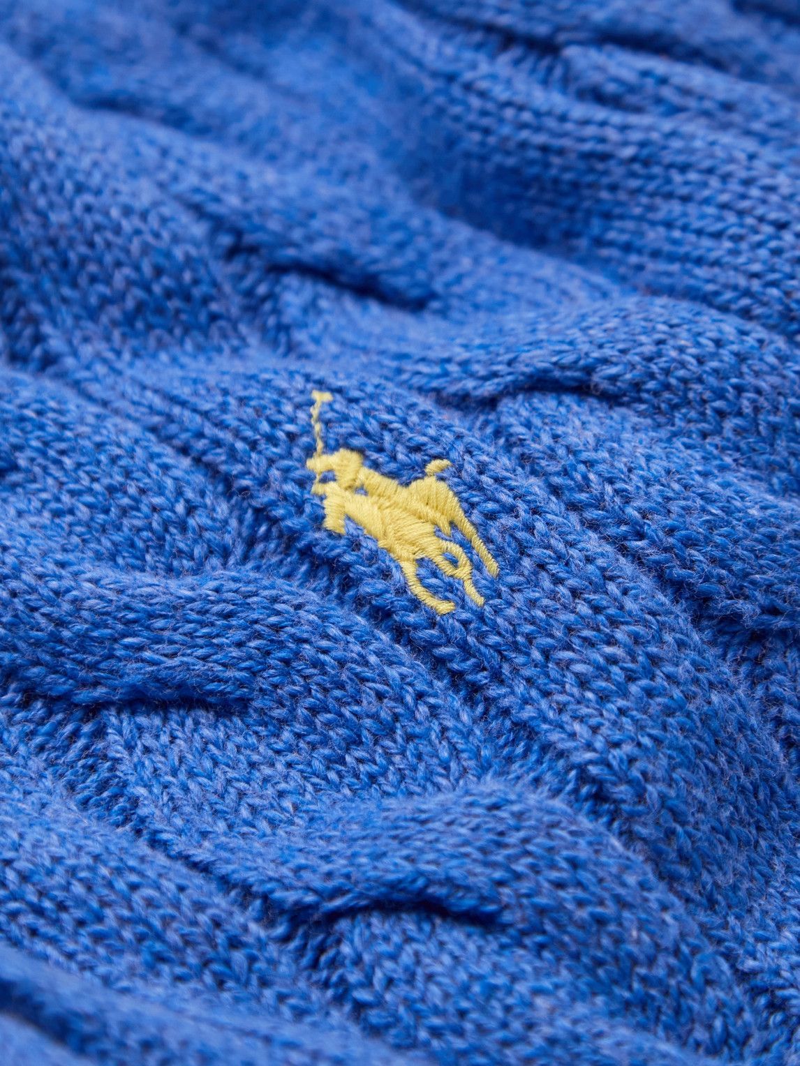 Polo Ralph Lauren - Logo-Embroidered Cable-Knit Cotton Sweater - Blue Polo  Ralph Lauren