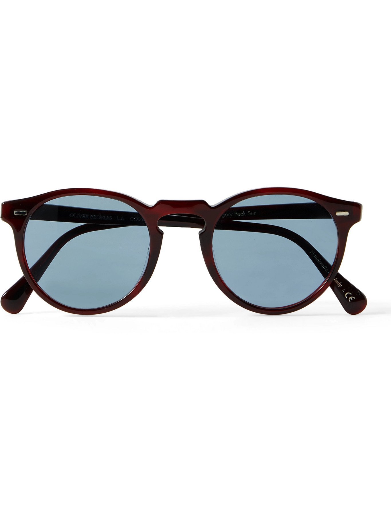 OLIVER PEOPLES - Gregory Peck Round-Frame Acetate Sunglasses - Burgundy Oliver  Peoples