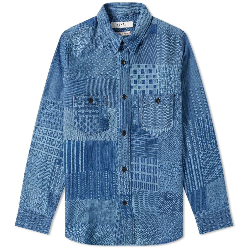 FDMTL Patchwork Jacquard Shirt Indigo 3 Year FDMTL