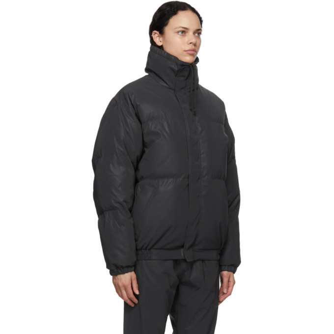 essentials black nylon puffer jacket