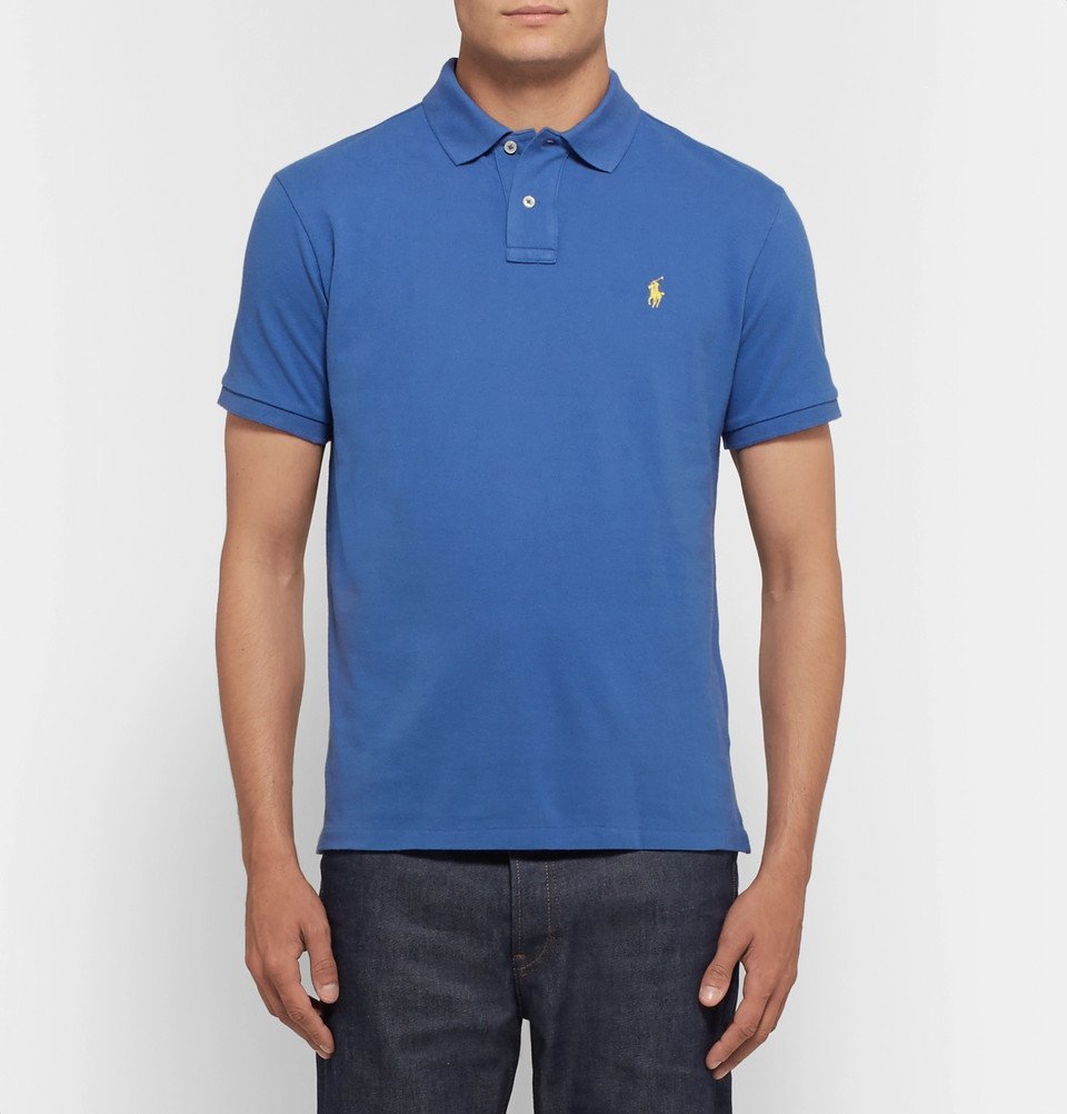 Polo Ralph Lauren - Slim-Fit Cotton-Piqué Polo Shirt - Blue Polo Ralph ...