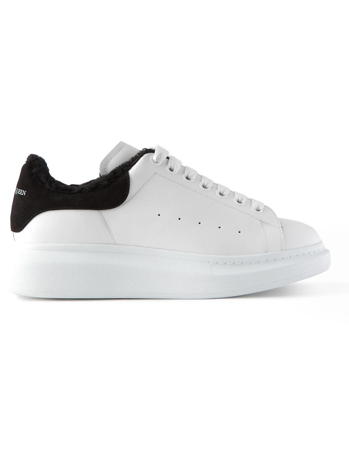 Alexander McQueen - Exaggerated-Sole Shearling-Lined Leather Sneakers ...