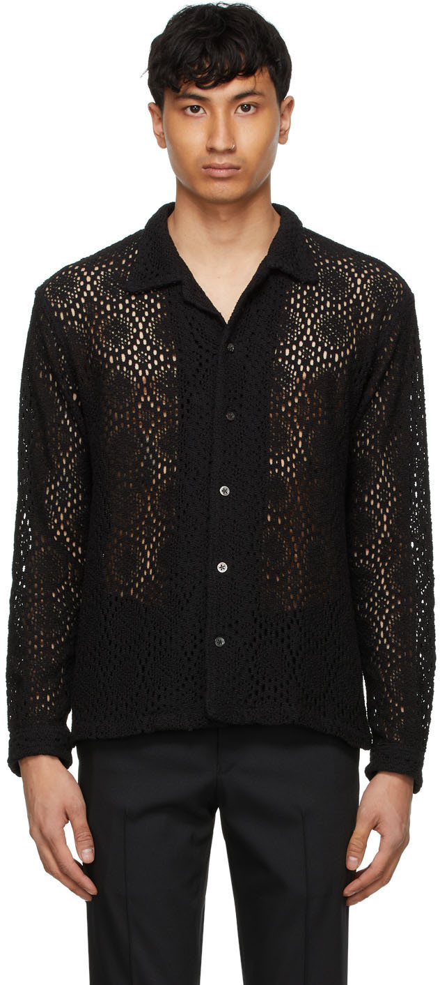 Sasquatchfabrix. Black Cotton Lace Open 