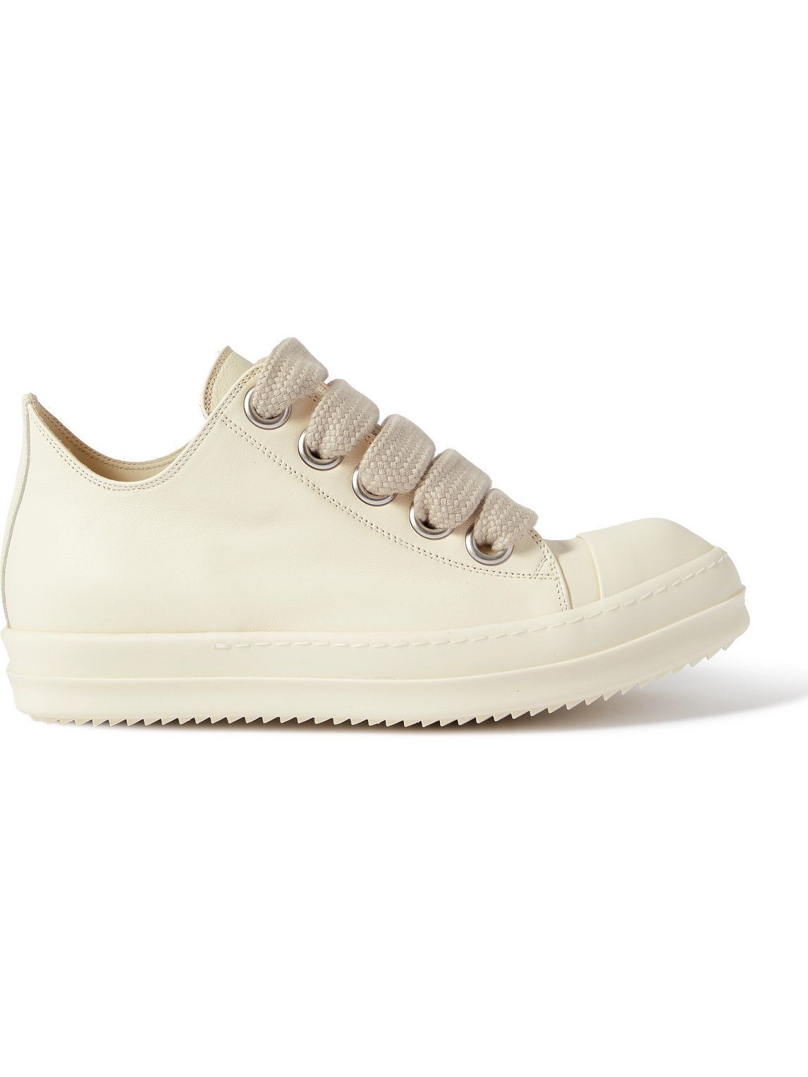 Rick Owens - Rubber-Trimmed Leather Sneakers - Neutrals Rick Owens