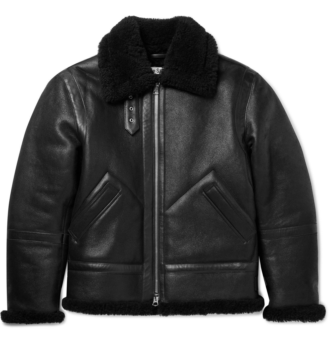 Acne Studios - Shearling-Lined Full-Grain Leather Jacket - Black Acne ...