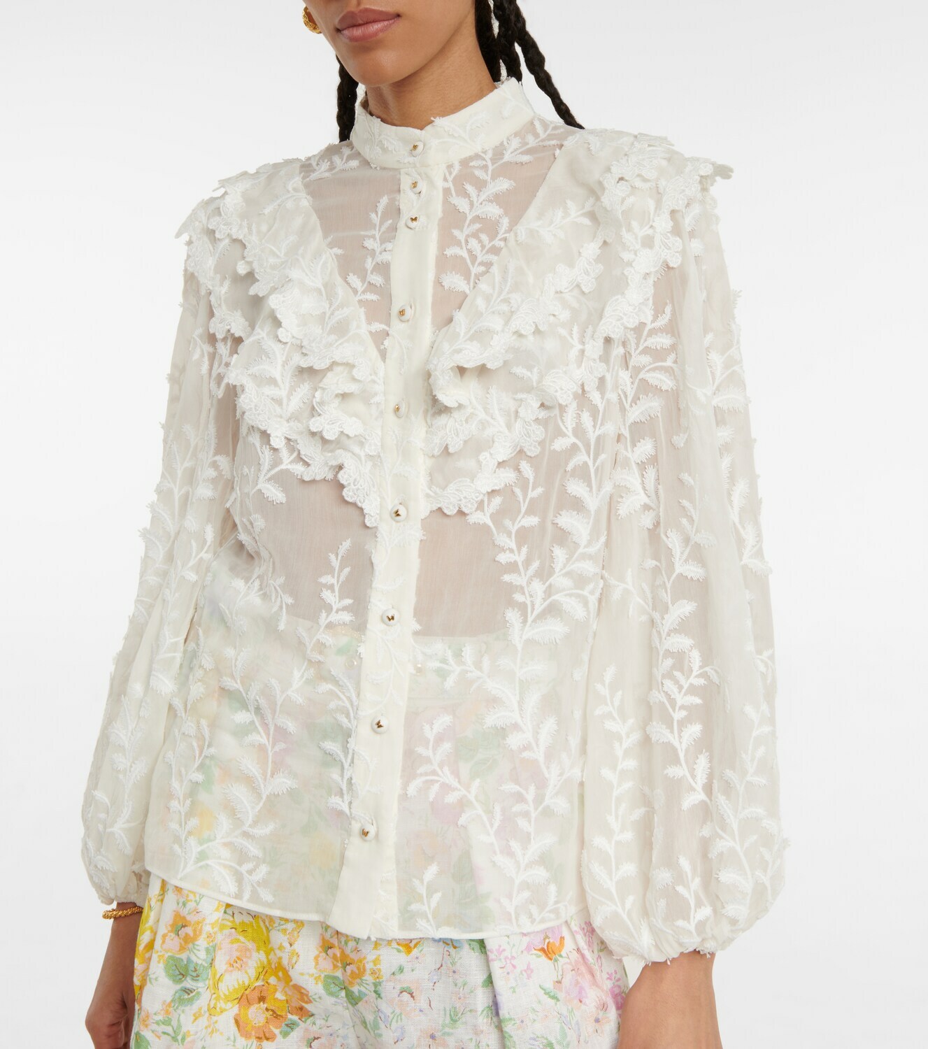 Zimmermann - Floral cotton and silk blouse Zimmermann