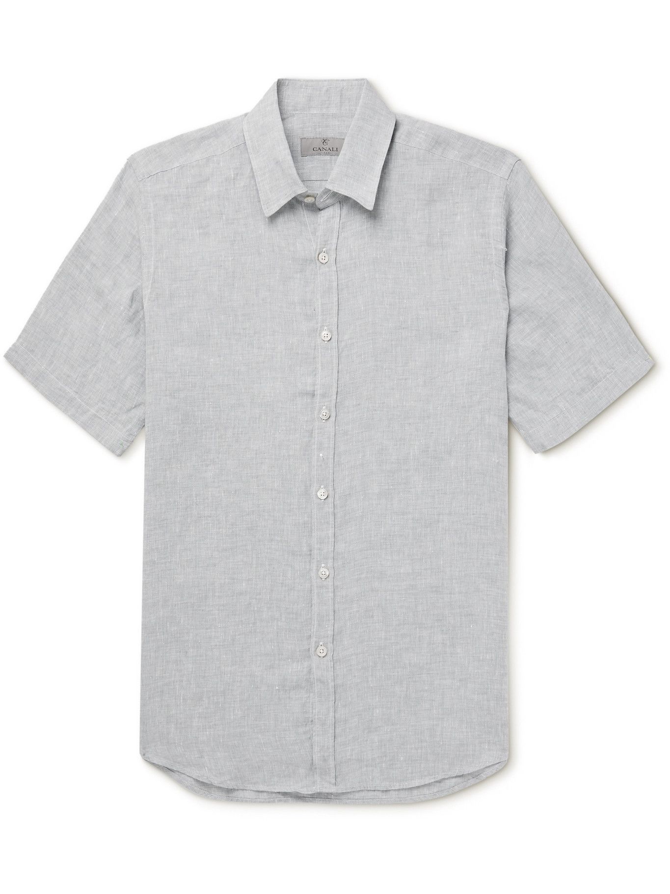 CANALI - Linen Shirt - Gray Canali