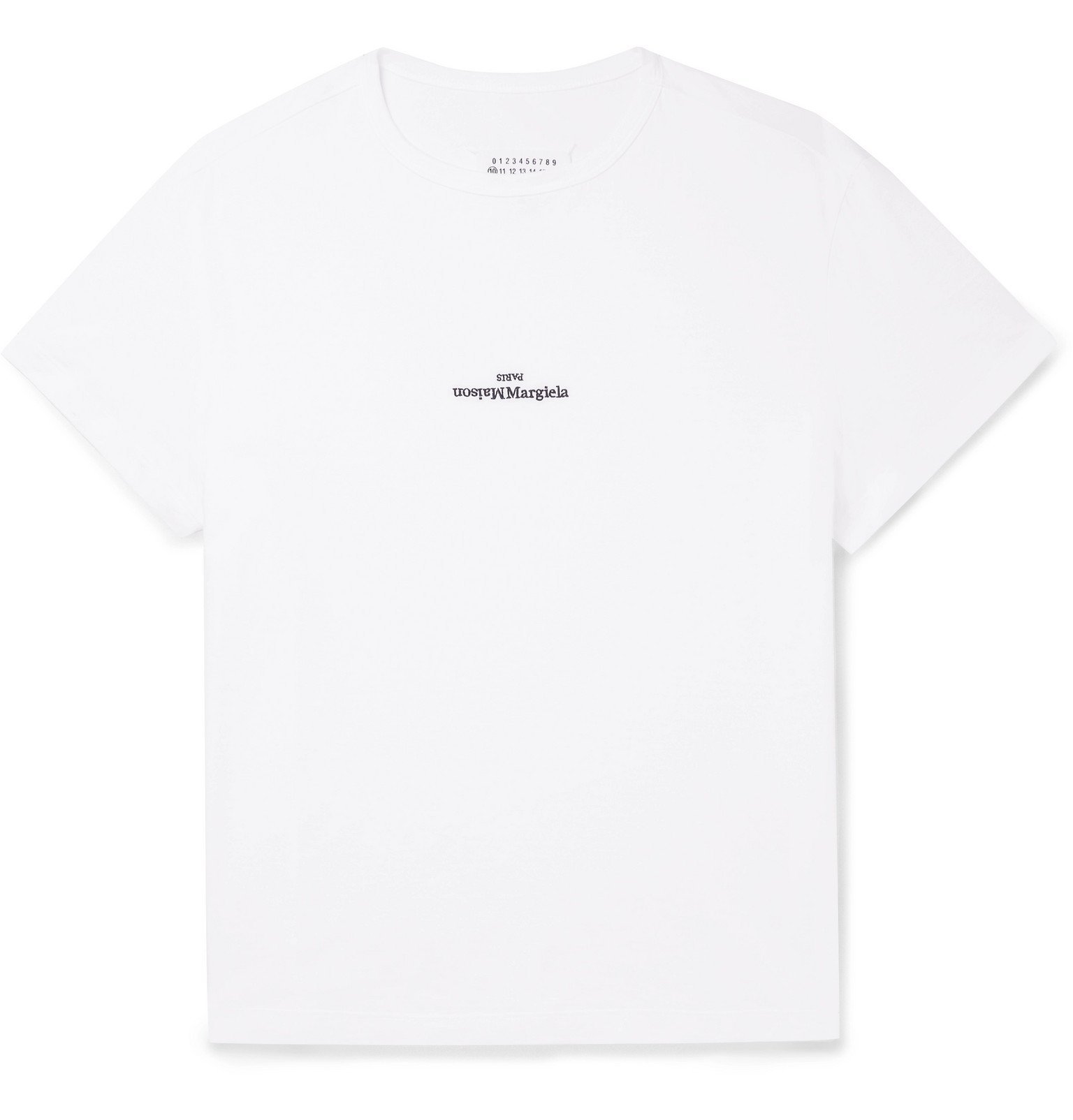 Maison Margiela - Logo-Embroidered Cotton-Jersey T-Shirt - White Maison ...