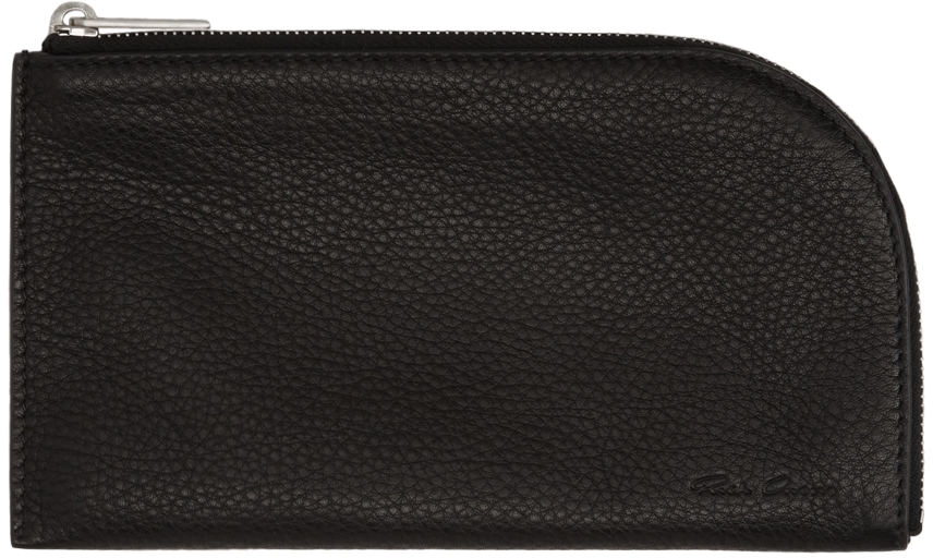 Rick Owens Black Leather Zip Wallet Rick Owens