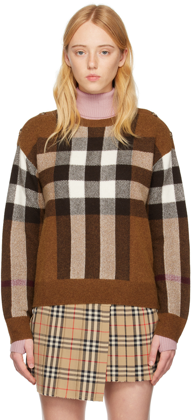 Calee Check Sweater in Beige Burberry