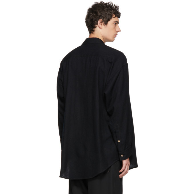 Sulvam Black Wool Shirt Sulvam