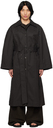 Birrot Black Mool Trench Coat
