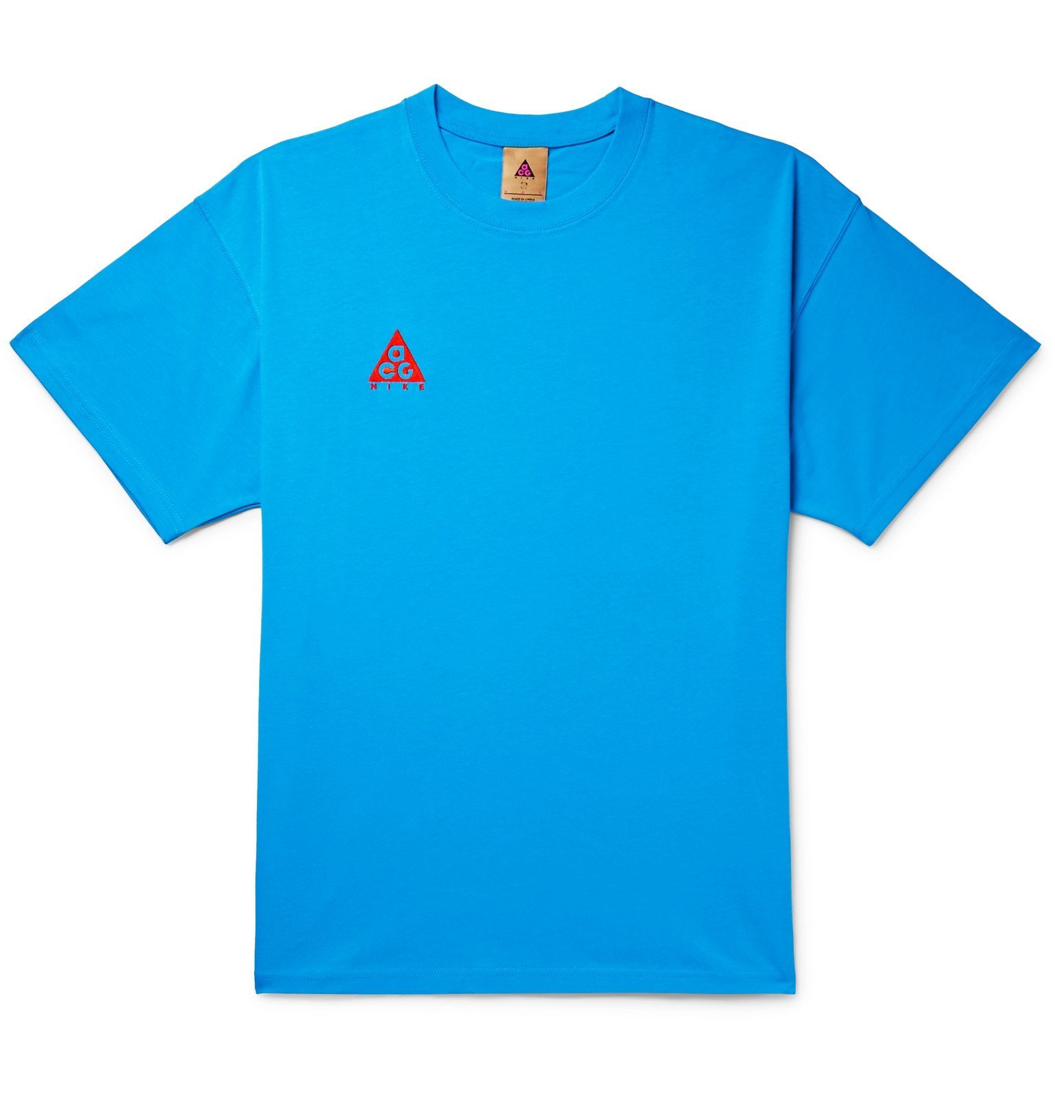 Blue Oversized Logo Embroidered Cotton Jersey T Shirt | BALENCIAGA | MR