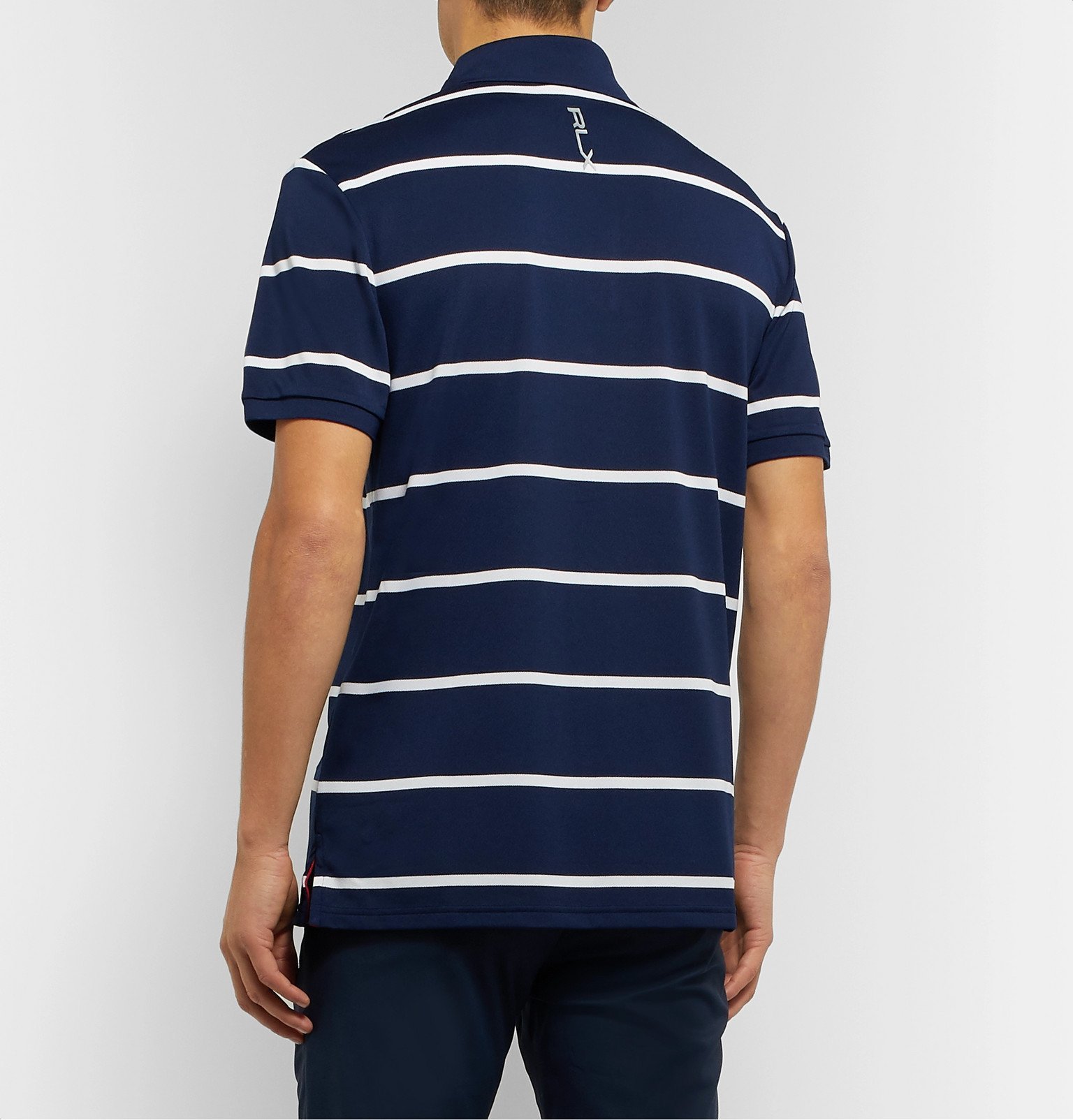 RLX Ralph Lauren - Striped Tech-Piqué Golf Polo Shirt - Blue RLX Ralph  Lauren