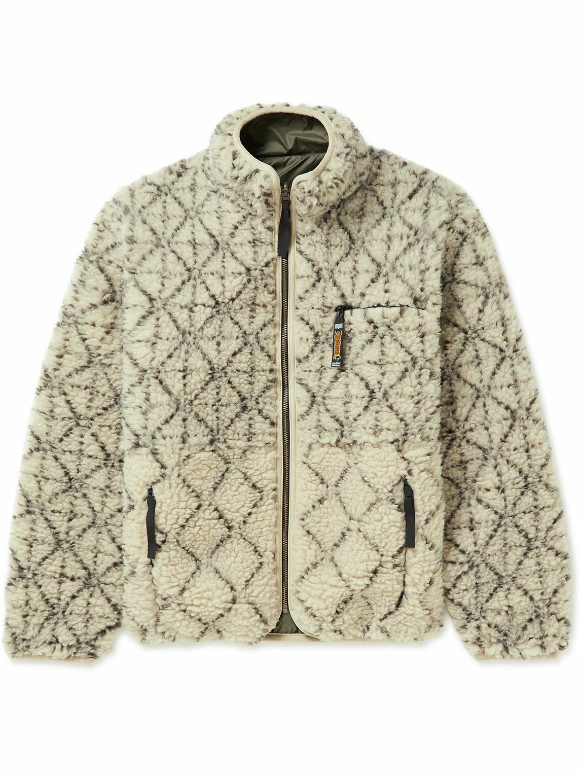Photo: KAPITAL - Sashiko Boa Reversible Printed Fleece and Shell Jacket - Neutrals