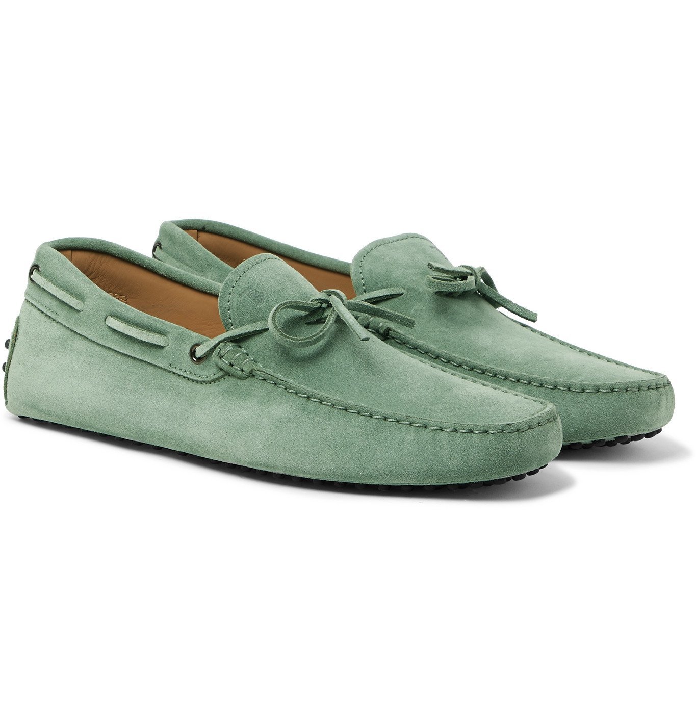TOD'S - Gommino Suede Driving Shoes - Green Tod's