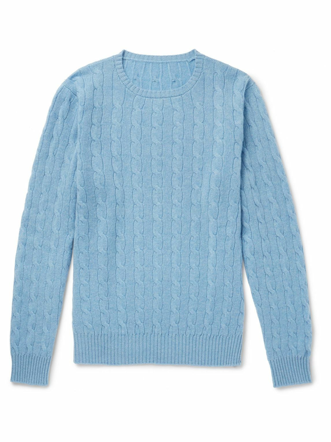 Anderson & Sheppard - Cable-Knit Cashmere Sweater - Blue Anderson ...