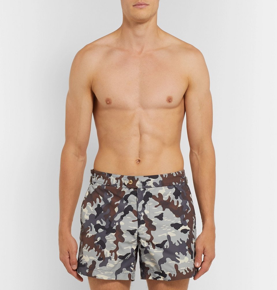TOM FORD - Mid-Length Camouflage-Print Swim Shorts - Gray TOM FORD