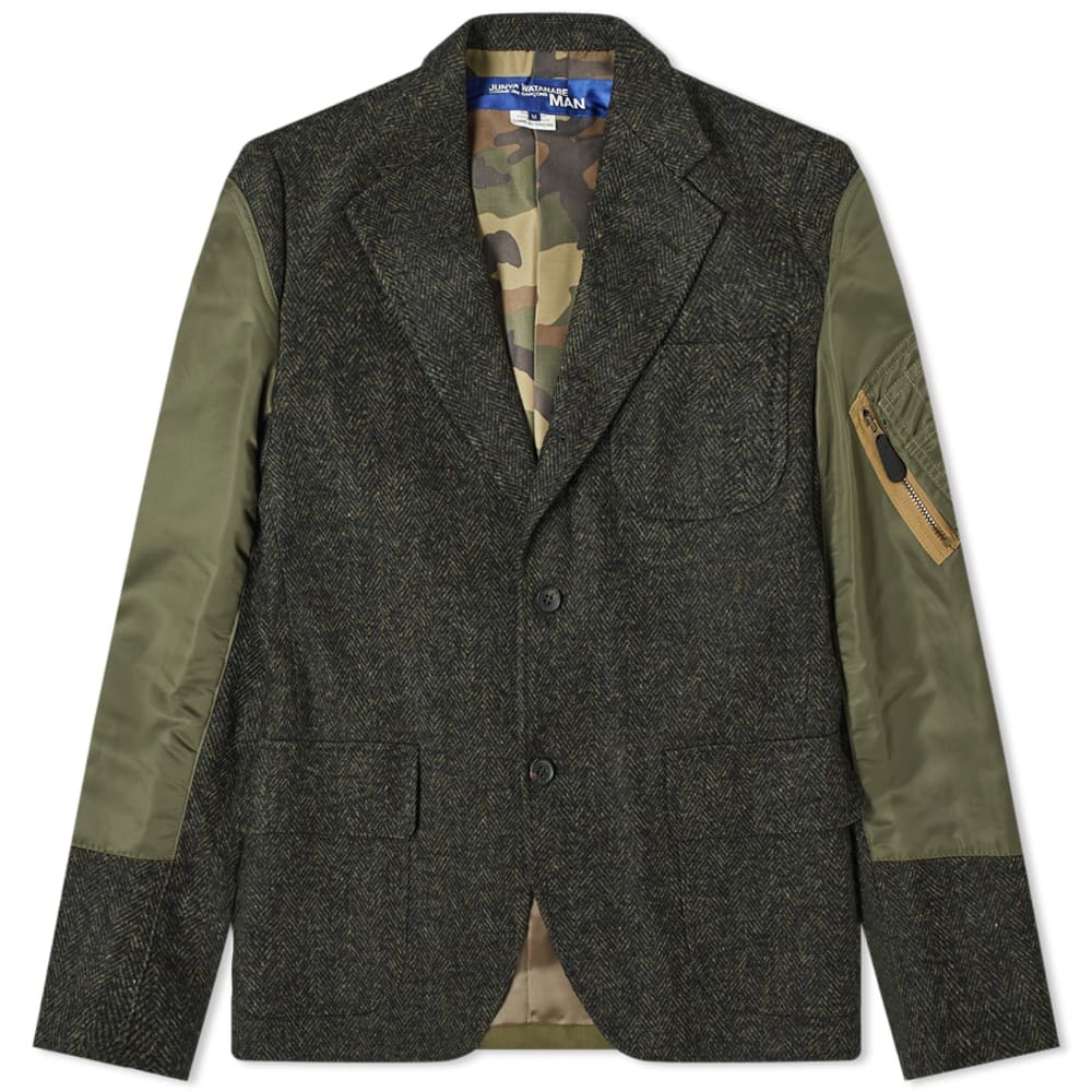 Junya Watanabe MAN Nylon Sleeve Tweed Blazer Junya Watanabe