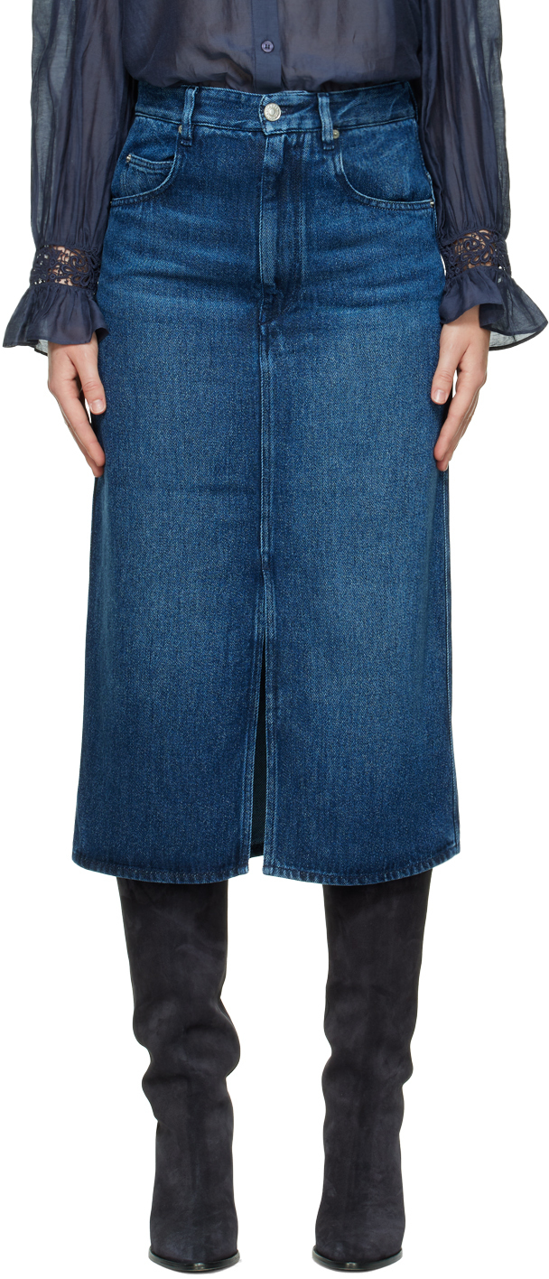 Photo: Isabel Marant Etoile Blue Tilauria Denim Midi Skirt