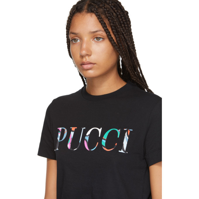 Emilio Pucci Black Bonded Logo T-Shirt 